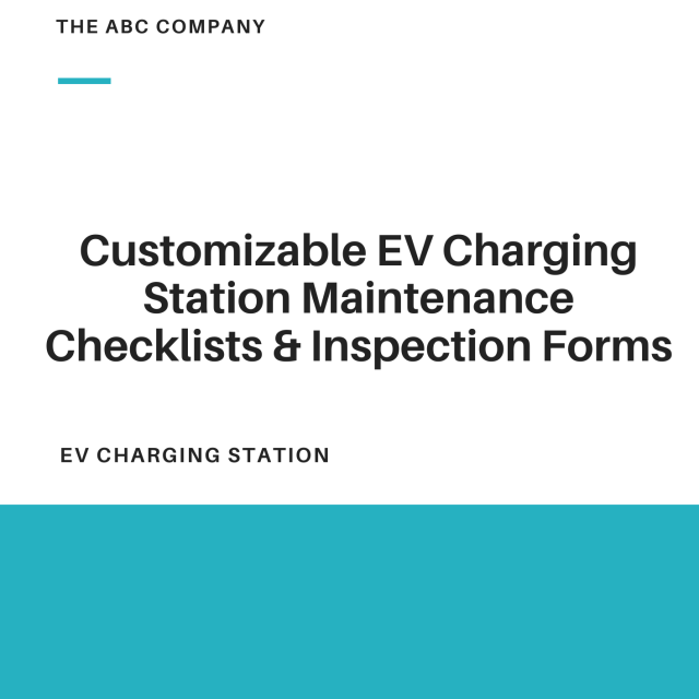 Customizable EV Charging Station Maintenance Checklists and Inspection Forms