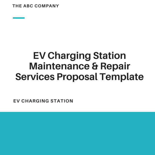 EV Charging Station Maintenance and Repair Services Proposal Template