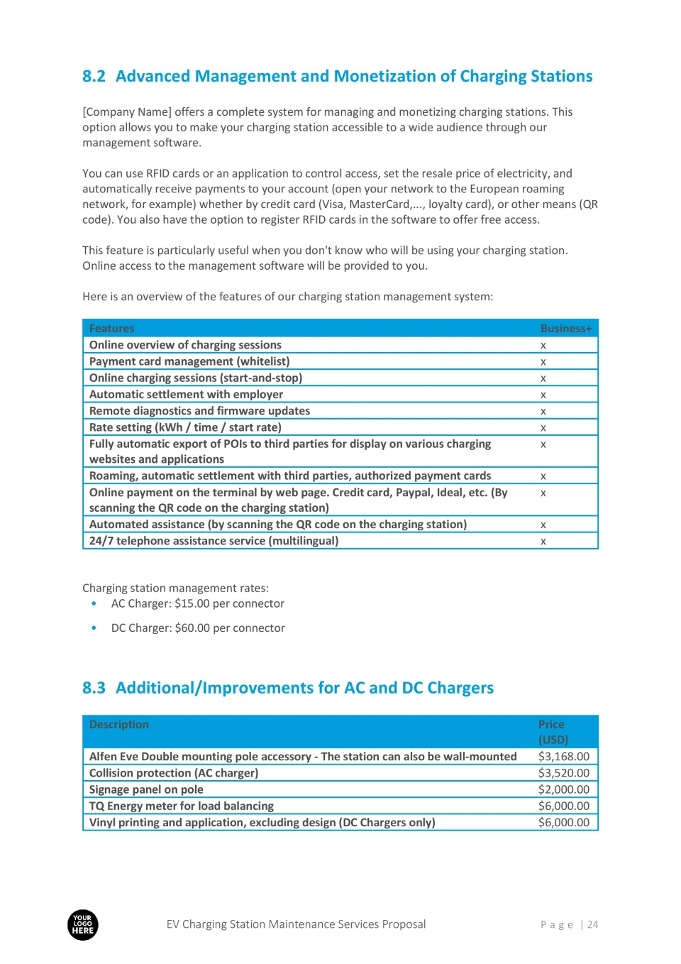 EV Charging Station Maintenance and Repair Services Proposal Template ...