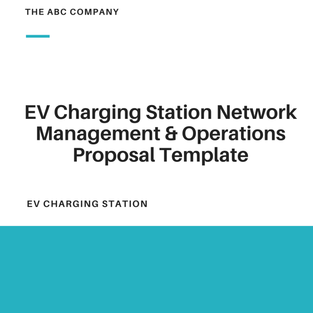 EV Charging Station Network Management and Operations Proposal Template