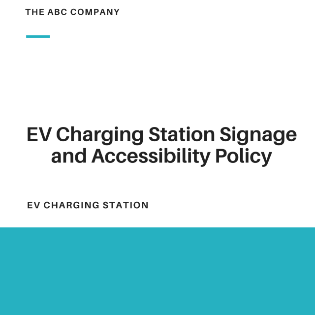 EV Charging Station Signage and Accessibility Policy Template