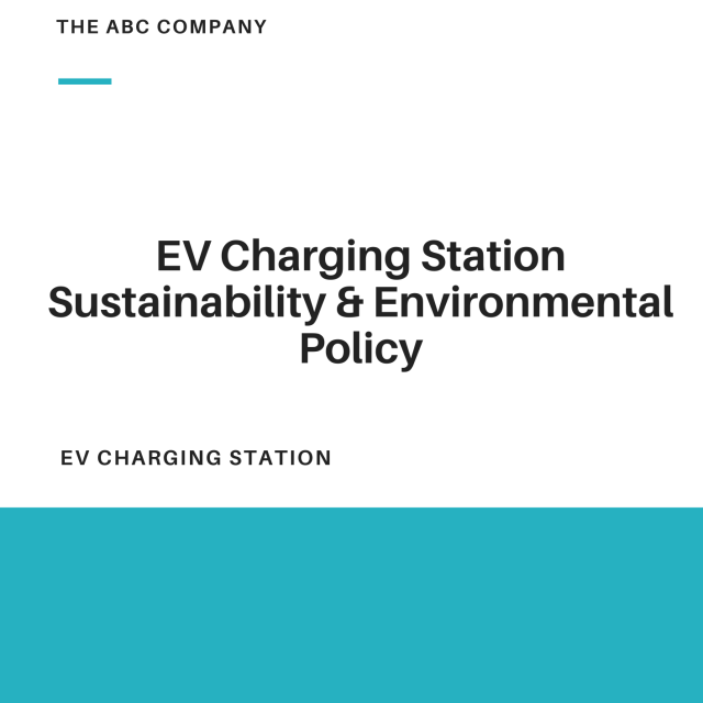 EV Charging Station Sustainability and Environmental Policy Template