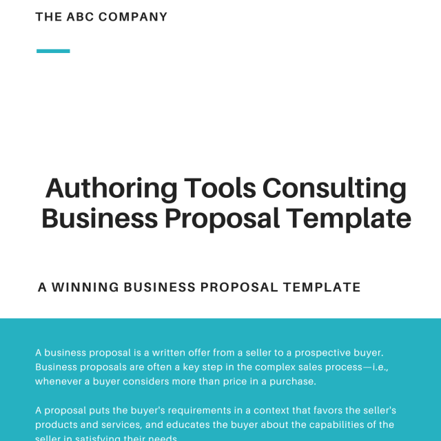 Authoring Tools Consulting Business Proposal Template