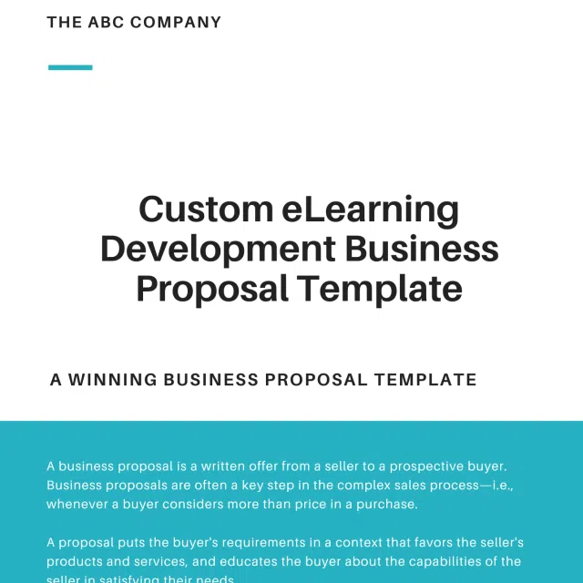 Custom eLearning Development Business Proposal Template