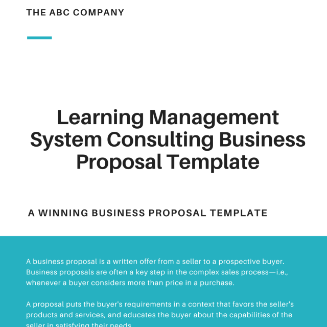 Learning Management System Consulting Business Proposal Template