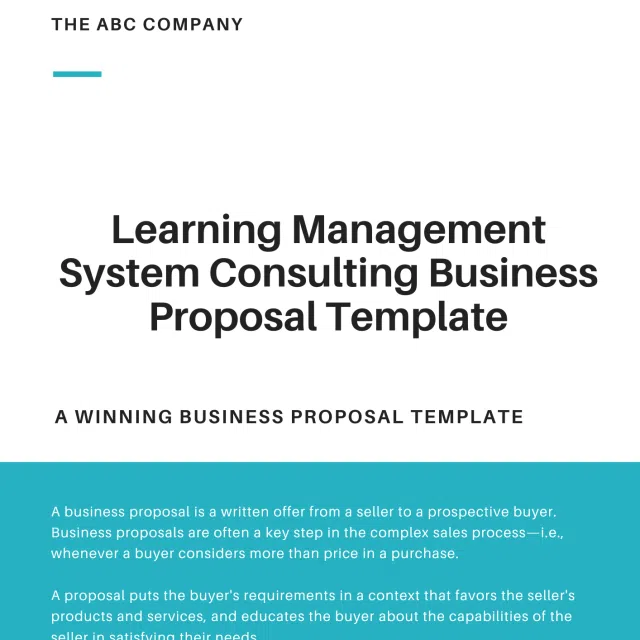 Learning Management System Consulting Business Proposal Template