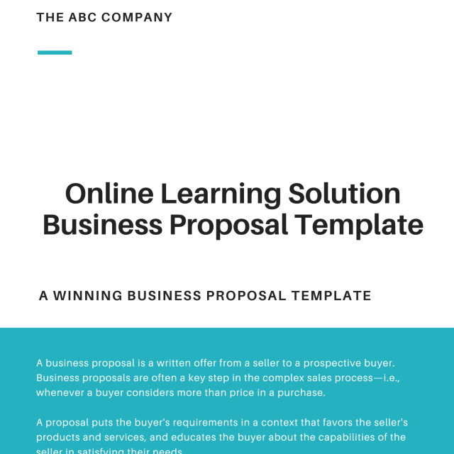 Online Learning Solution Business Proposal Template