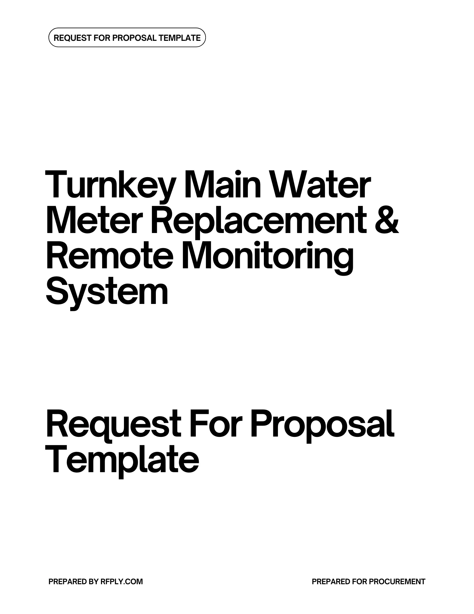 Turnkey Smart Water Meter Replacement & Remote Monitoring System RFP Template